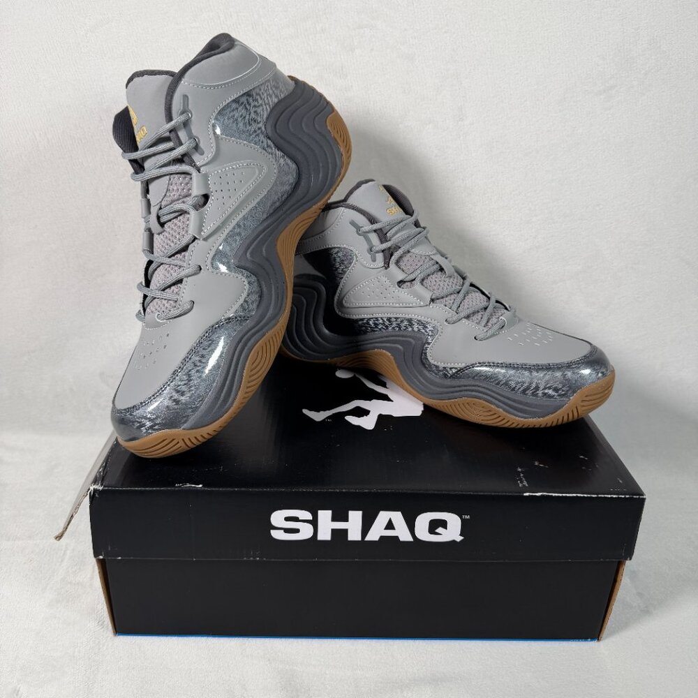 SHAQ Juggernaut Basketball Shoes Men Size 12 Gray Mid Top Sneakers AQ95041MV NWB - Picture 2 of 9